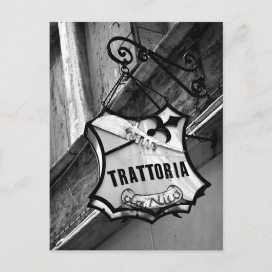 Trattoria Sign Postcard Postkarte (Vorderseite)