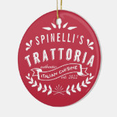 Trattoria | Vintages Restaurant Rotes Logo Keramikornament (Links)