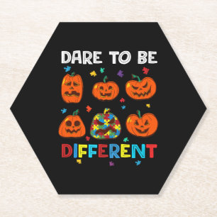 Trau Dich Anders Kürbis Autismus Halloween Untersetzer