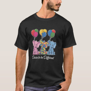 Trau Dich Anders zu Sein Autismus Elefant Autismus T-Shirt