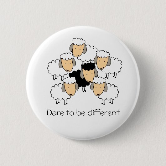 Trau dich anders zu sein schwarzes Schaf Button (Vorderseite)