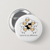 Trau dich anders zu sein schwarzes Schaf Button (Vorne & Hinten)