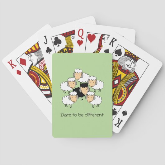 Trau dich anders zu sein schwarzes Schaf Spielkarten (Rückseite)