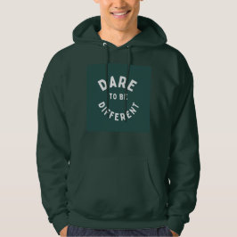 Trau dich anders zu sein Zitat-Logo auf T-Shirt Hoodie