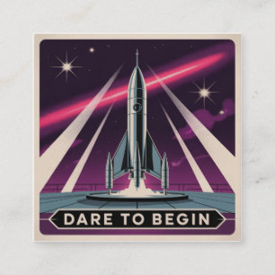 Trau dich anzufangen quadratische visitenkarte