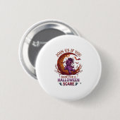 Trau dich Halloween Angst Lila Voodoo-Puppe Cresce Button (Vorne & Hinten)