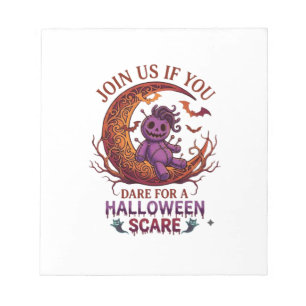 Trau dich Halloween Angst Lila Voodoo-Puppe Cresce Notizblock