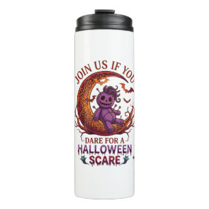 Trau dich Halloween Angst Lila Voodoo-Puppe Cresce Thermosbecher