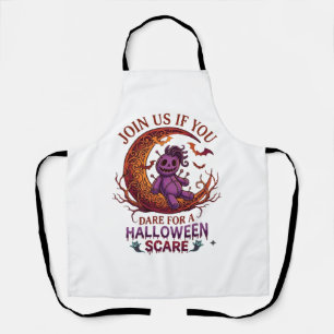 Trau dich Halloween Angst Lila Voodoo-Puppe Halbmo Schürze
