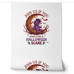 Trau dich Halloween Angst Lila Voodoo-Puppe Halbmo Tapete