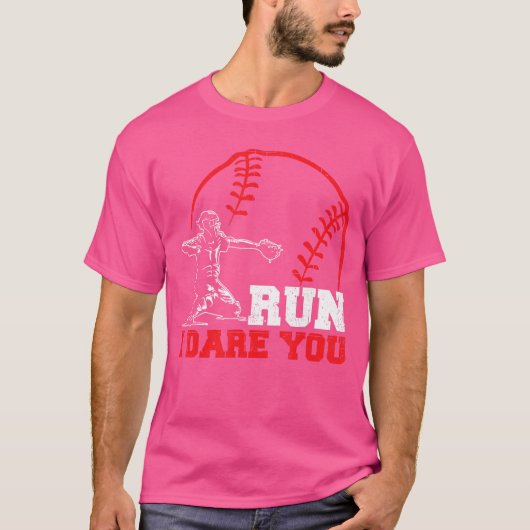 Trau dich, ich fordere dich heraus, lustiger Baseb T-Shirt (Vorderseite)