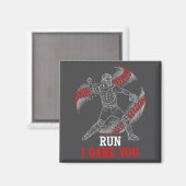 Trau dich, ich fordere dich heraus Lustiges Baseba Magnet (Vorderseite/Rückseite)