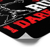Trau dich, ich fordere dich lustiger Baseball Catc Poster (Ecke)