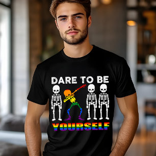 Trau Dich Selbst Zu Regenbogen Skelett Pride Tri-Blend Shirt