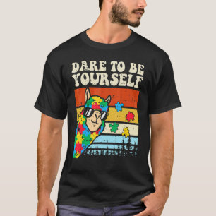 Trau Dich Selbst Zu Sein Lama Puzzle Autismus-Bewu T-Shirt