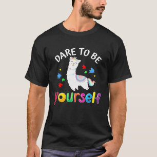 Trau Dich Selbst Zu Sein Lama Puzzle Teile Autism T-Shirt