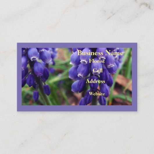 Traube Hyacinth Florist Visitenkarte (Vorderseite)