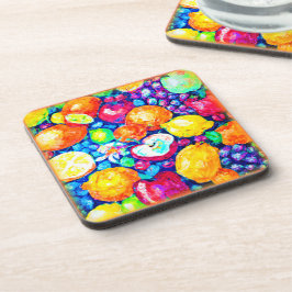 Trauben, Apfel- und Zitrusfrüchte. Jetzt kaufen Getränkeuntersetzer