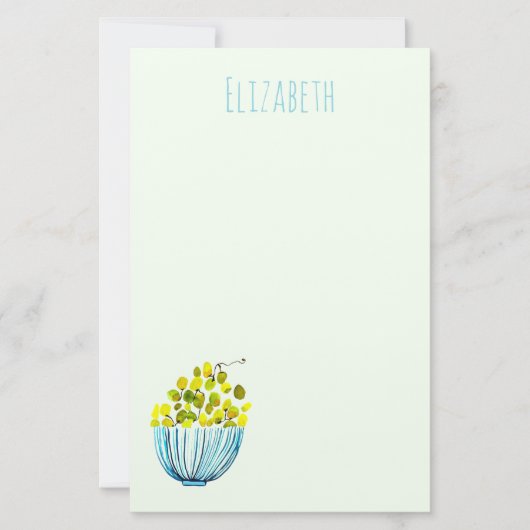 Trauben Aquarellfrucht Briefpapier (Vorderseite)