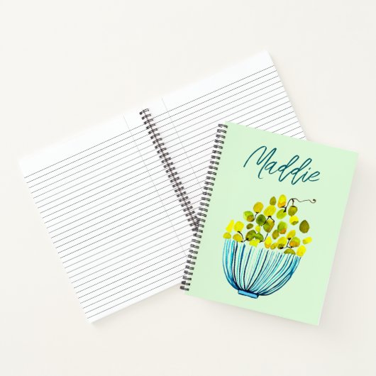 Trauben Aquarellfrucht Notizblock (Innenseite)