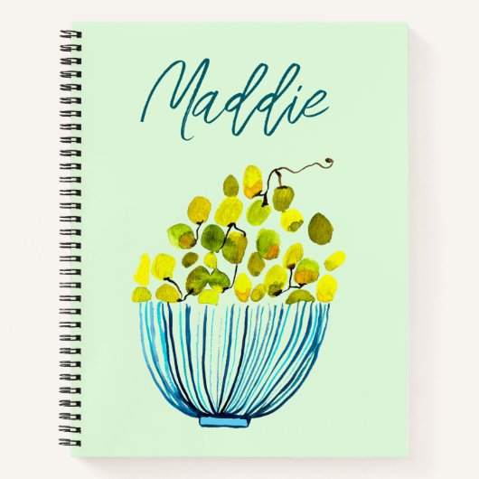 Trauben Aquarellfrucht Notizblock (Vorderseite)