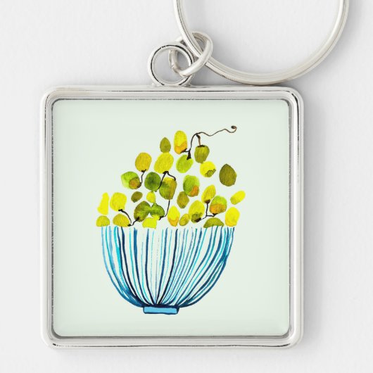 Trauben Aquarellfrucht Schlüsselanhänger (Vorne)