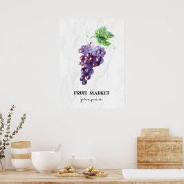 Trauben auf dem Obstmarkt Poster