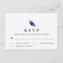 Trauben auf der RSVP-Karte für Weintrauben RSVP Karte