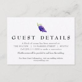 Trauben auf der Weinbaukarte - Detail Hochzeitskar Begleitkarte