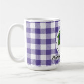 Trauben auf Kariertem Violett - Glückliches Ernted Kaffeetasse (Links)