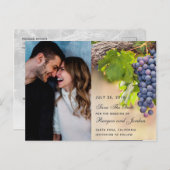 Trauben auf Rebflächen Foto Save the Date Karte (Vorne/Hinten)