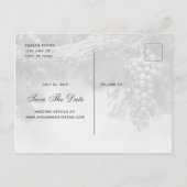 Trauben auf Rebflächen Foto Save the Date Karte (Rückseite)