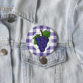 Trauben auf Weißviolett Kariert Button (Beispiel)