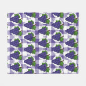 Trauben auf Weißviolett Kariert Fleecedecke (Vorderseite (Horizontal))