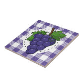 Trauben auf Weißviolett Kariert Fliese (Seite)
