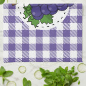 Trauben auf Weißviolett Kariert Geschirrtuch (Gefaltet)