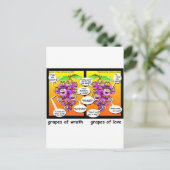 Trauben aus Zorn, Liebe, Kriegspass und T-Shirts Postkarte (Stehend Vorderseite)