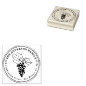 Trauben | Benutzerdefinierter Familienname & Round Gummistempel (Stempel)
