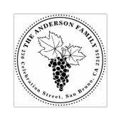 Trauben | Benutzerdefinierter Familienname & Round Gummistempel (Prägung)