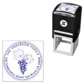 Trauben | Benutzerdefinierter Familienname & Round Permastempel (Beispiel)