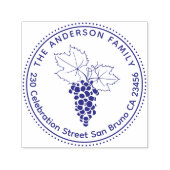 Trauben | Benutzerdefinierter Familienname & Round Permastempel (Design)