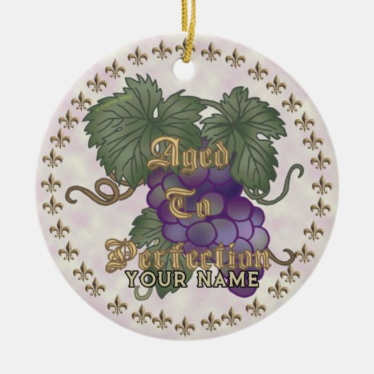 Trauben bis zur Perfektion Keramik Ornament (Vorne)