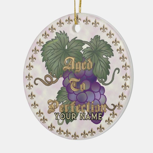 Trauben bis zur Perfektion Keramik Ornament (Links)