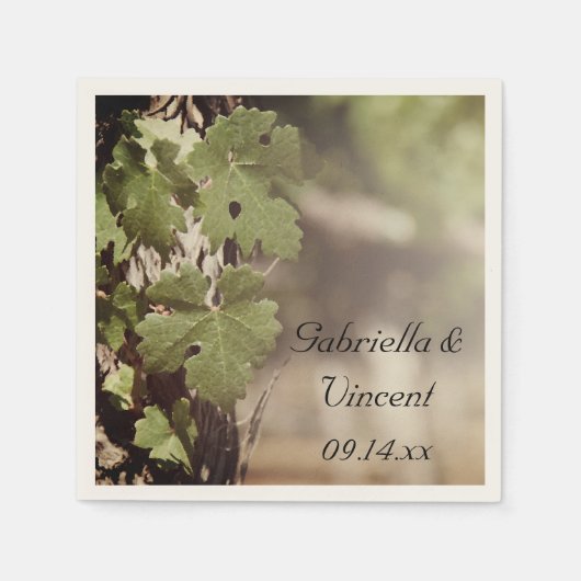 Trauben Blätter Weingartenhochzeit Serviette (Vorderseite)