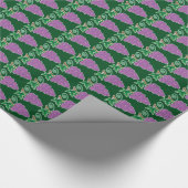Trauben-Bündel-lila Trauben auf Grün Geschenkpapier (Ecke)