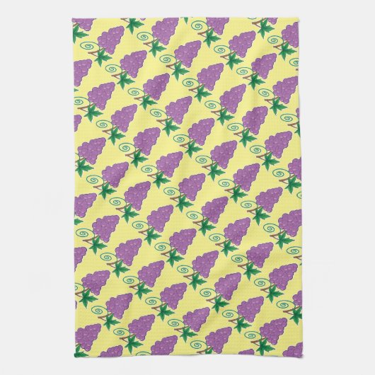 Trauben bündeln auf dem gelben Zusammenbringen Handtuch (Vertikal)