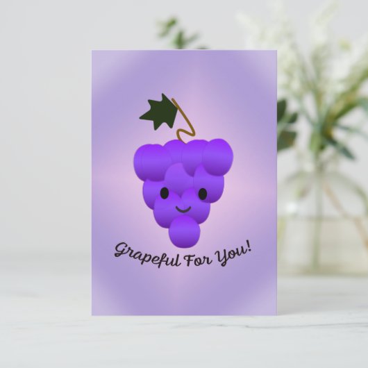 Trauben Dankeskarte (Stehend Vorderseite)