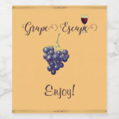 Trauben Deep Creme Weinetikett (Einzelnes Label)