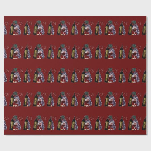 Trauben der Wein-Flaschen-n Geschenkpapier (Flach)