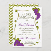 Trauben ernten 50. Geburtstag Einladung (Vorne/Hinten)